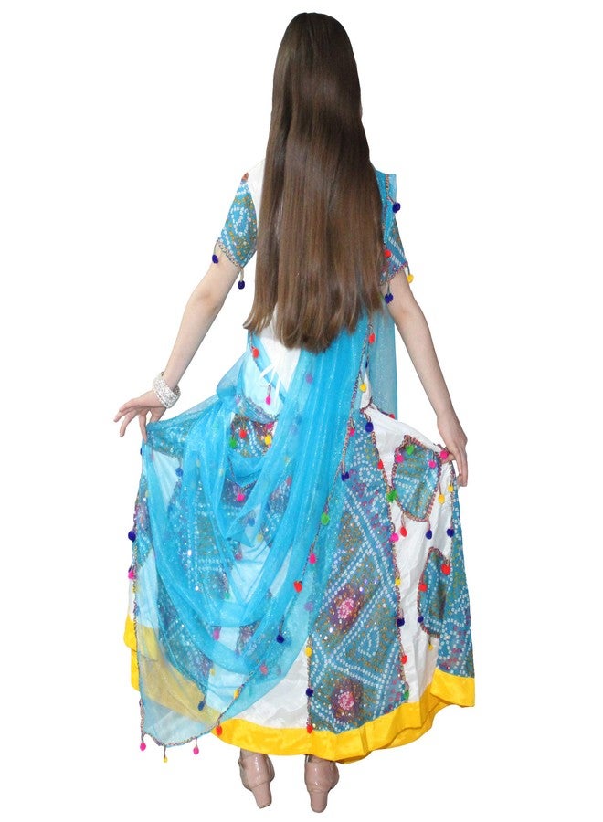 كاكو فانسي دريسيس زي رقص هندي من البوليستر من كاكو، زي رقص ولاية غوجاراتي للأطفال، زي رقص نافراتري/غاربا للبنات - أحمر، 3-4 سنوات - Image 3